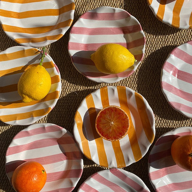 Striped Plate 21 cm Pink