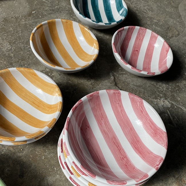 14 cm Bowl Pink Stripe