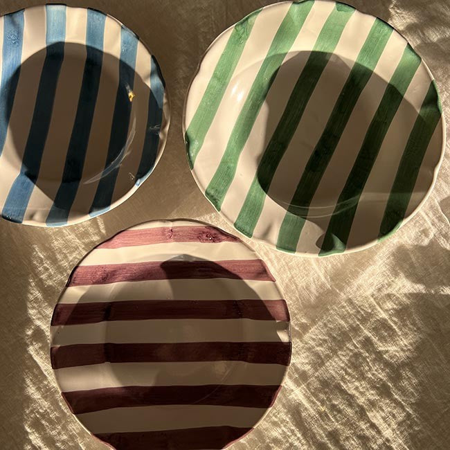 Light Green Stripe Plate 21 cm