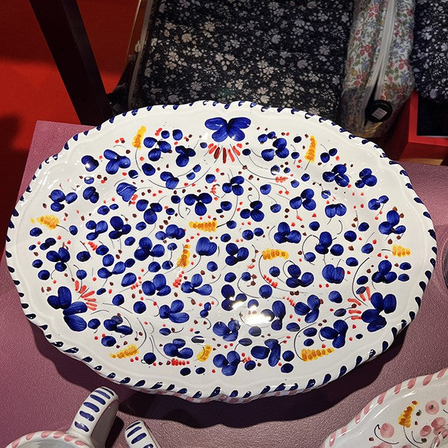 Deruta Oval Plate 32 cm Blue