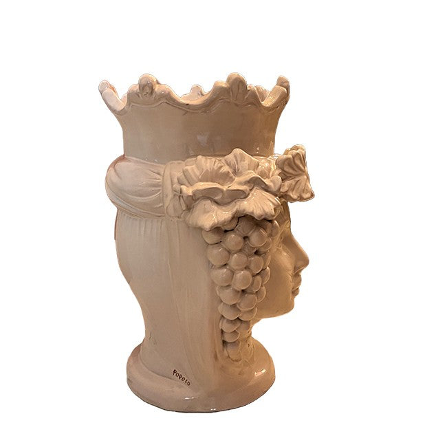 Grand vase Sicilien Femme Frutta Blanc