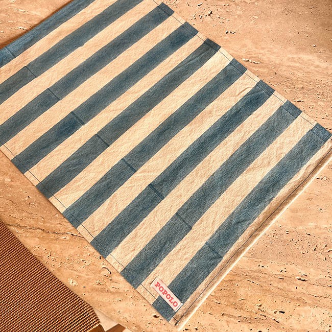 Set de Table Rayé Bleu