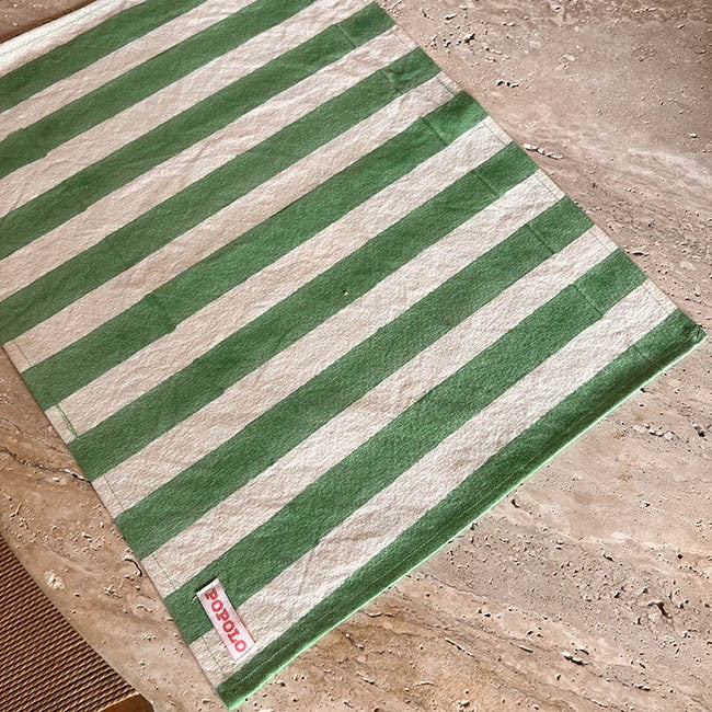 Green Striped Table Set