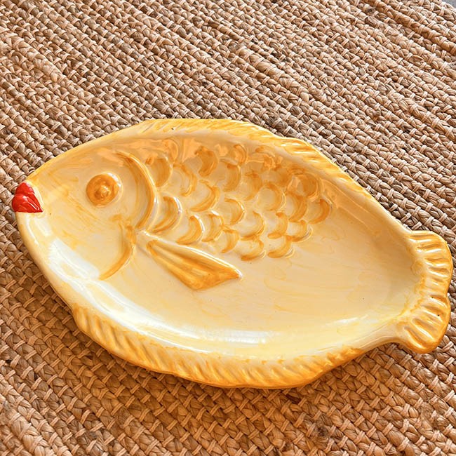 Yellow Fish Plate 35cm