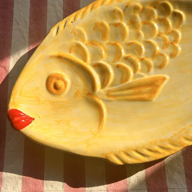 Yellow Fish Plate 35cm