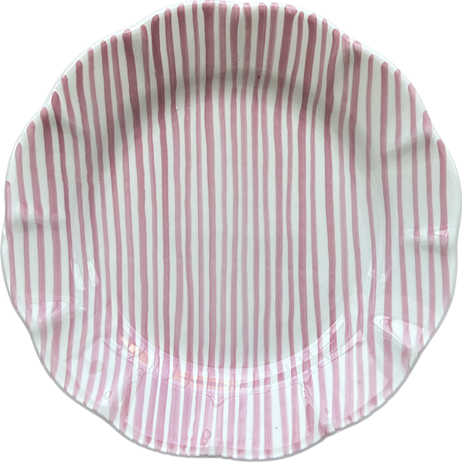 Assiette Rayure Fine 20 cm Rose