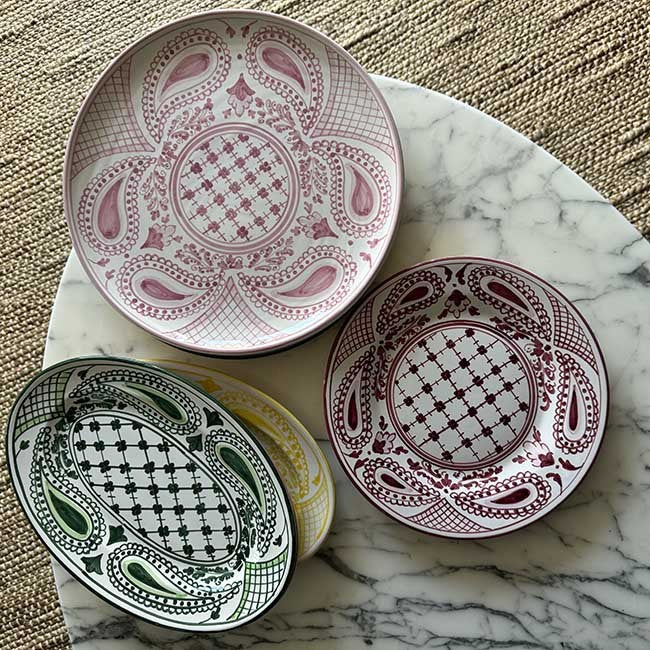Grand Plat Bandana Rond Rose
