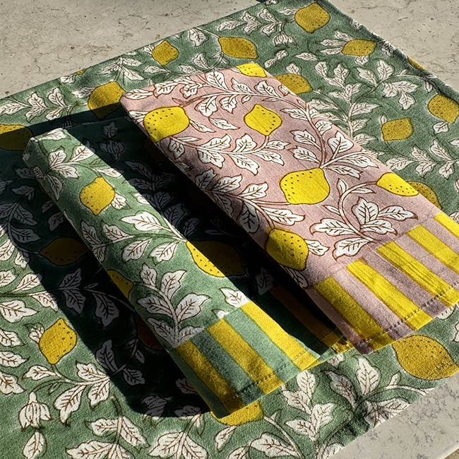 Lot de 4 Serviettes Citrons - POPOLO