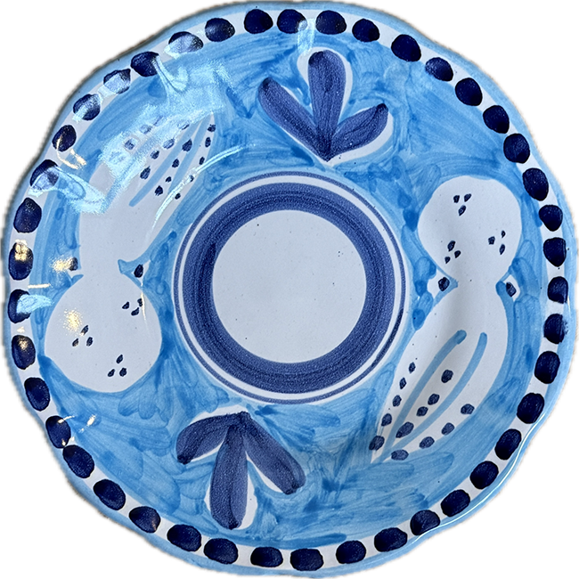 Amalfi Plate 16 cm Light Blue Octopus