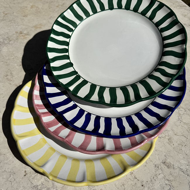 Assiette Sole 20 cm Rayure Jaune