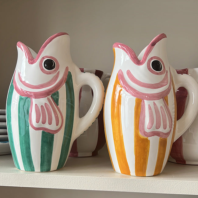 Amico Fish Carafe Green Stripes