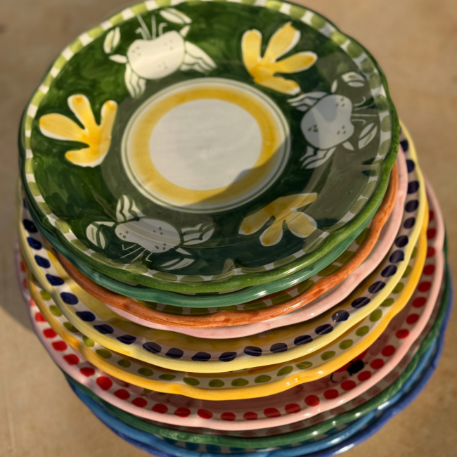 Assiette Amalfi Pasta 24 cm Crabe Verte