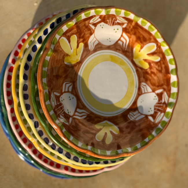 Assiette Amalfi 25 cm Crabe Terracotta