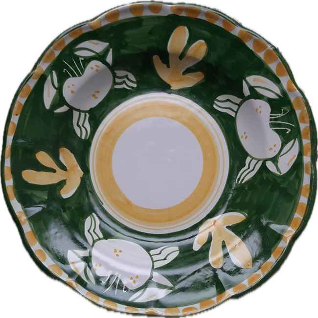 Assiette Amalfi Pasta 25 cm Crabe Verte