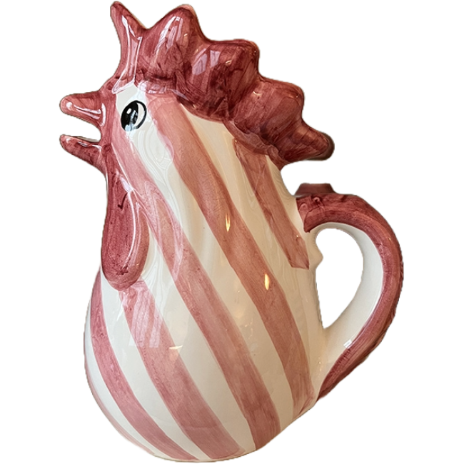 Carafe Coq Rayures Rose