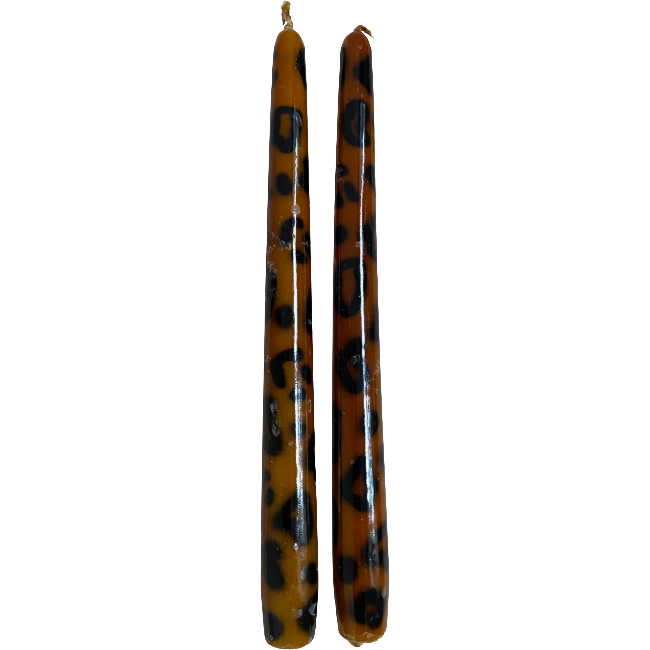 Set of 2 Leopard Candles
