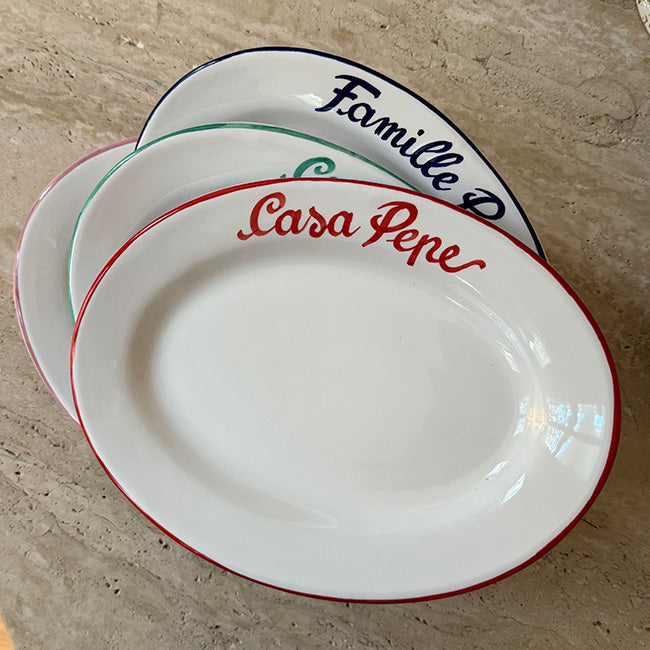 Plat ovale à personnaliser 30 cm - La Famiglia