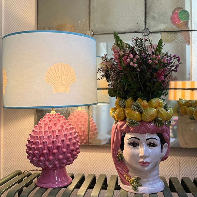 Grand vase Sicilien Limoni femme Rose