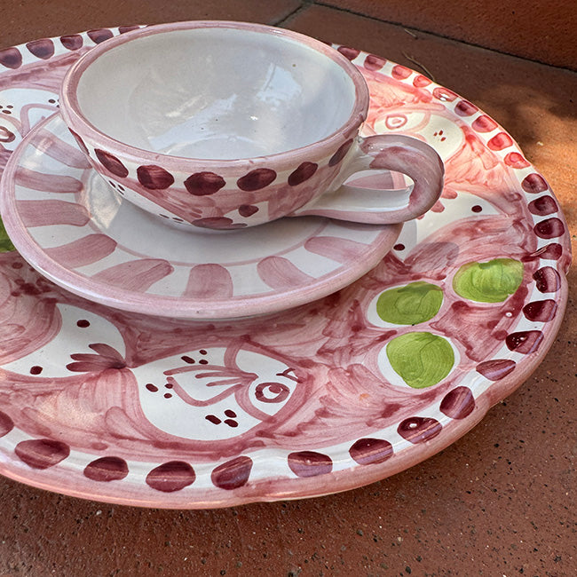 Amalfi Plate 16 cm Pink Fish