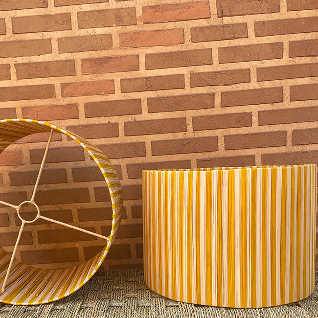 Ochre Striped Lampshade