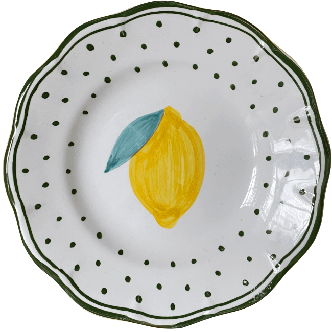 Plate 16cm Lemon Green Dots