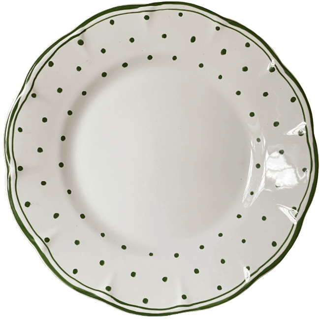Plate 25cm Green Dots