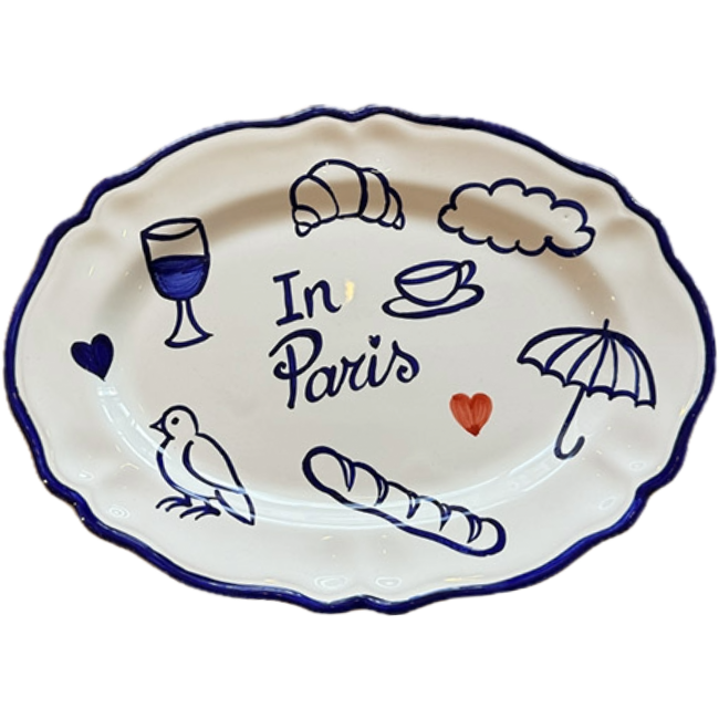 Plat Ovale In Paris Bleu