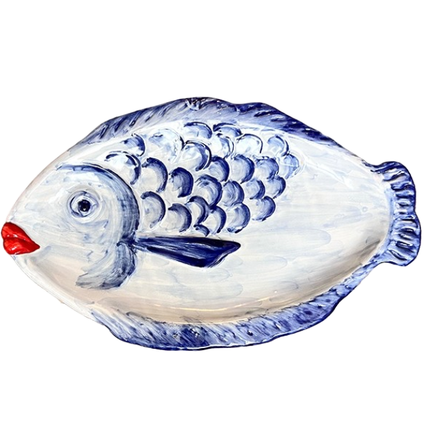 Plat Poisson Baci 35cm Bleu