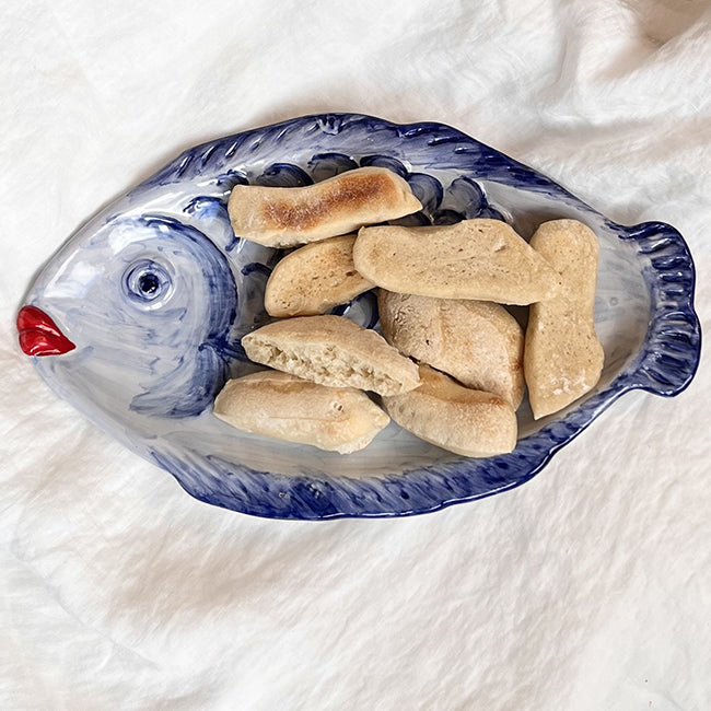 Plat Poisson Baci 35cm Bleu