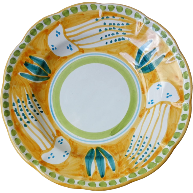 Assiette Amalfi Pasta 24cm Méduse Jaune