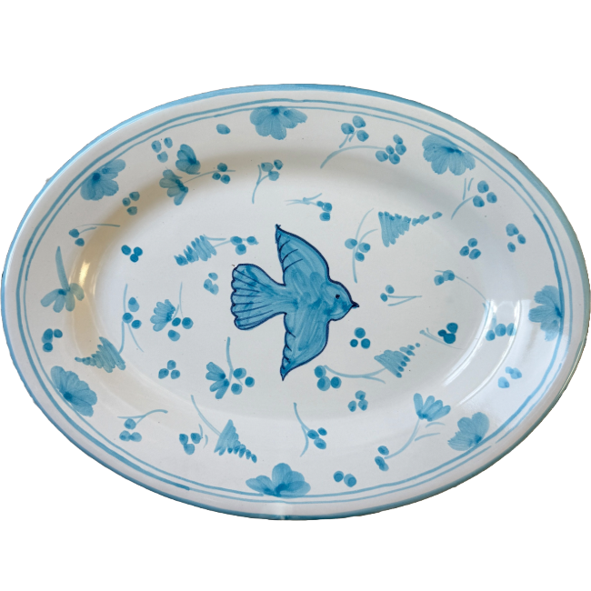 Colomba Turquoise Oval Plate 30 cm