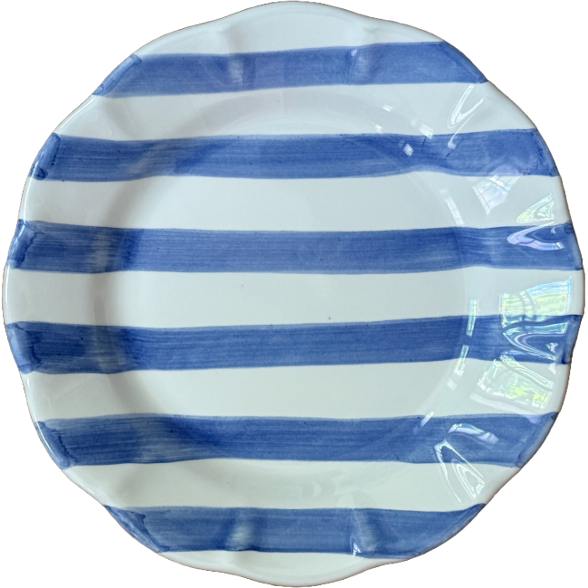 Assiette Rayure Bleu Ciel 21 Cm