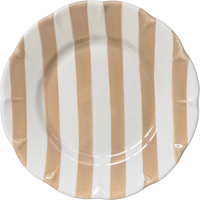 Assiette Rayure Beige Crema 25cm