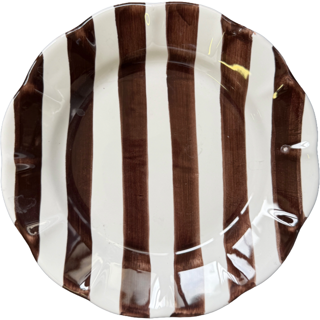 Assiette rayure Marron Cioccolato 25 cm