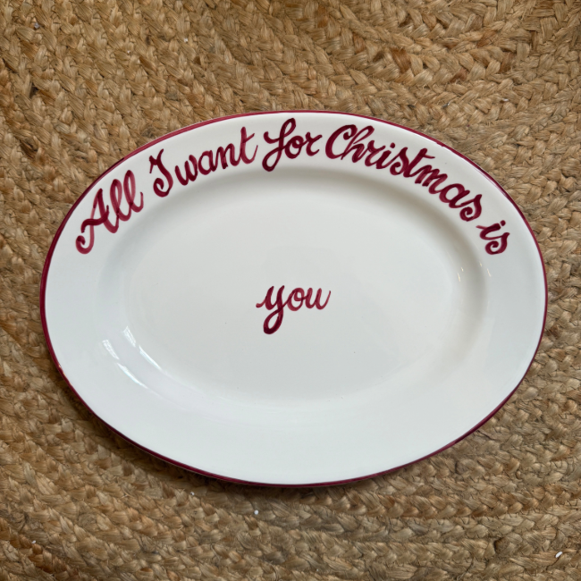 Oval Plate All I Want for Christmas 30 cm