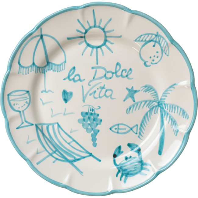 Assiette Dolce Vita Turquoise 25 cm