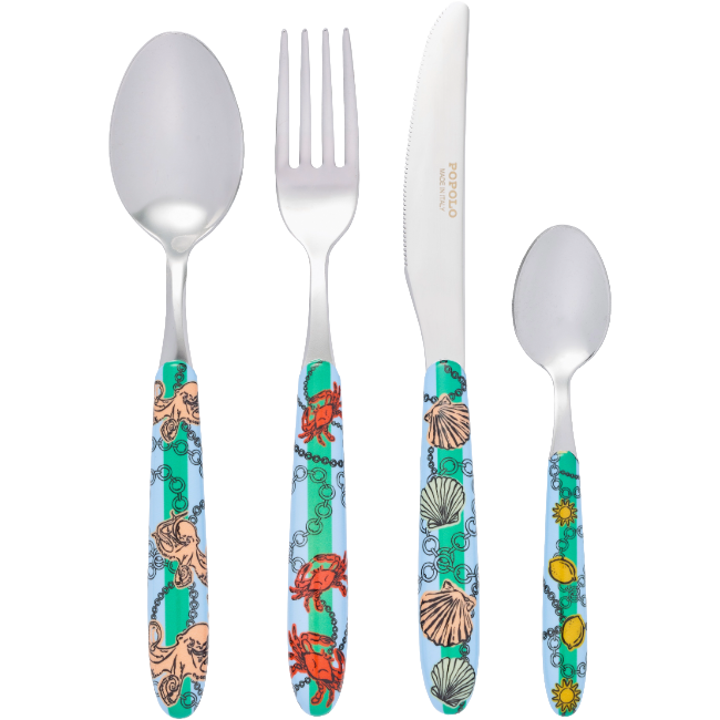Set de 4 couverts Mare Bleu