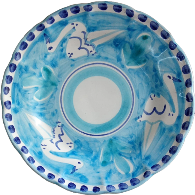Assiette Amalfi Pasta 25 cm Autruche Bleues