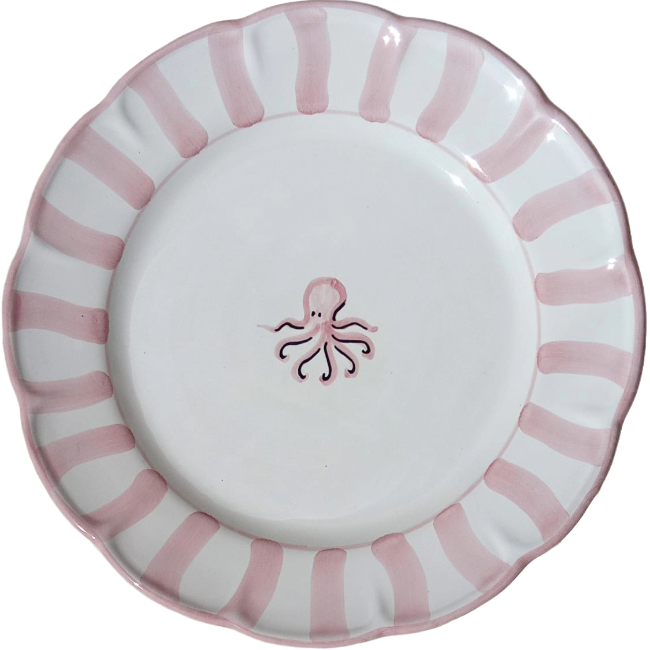 Assiette Capri 25 cm Rose Poulpe