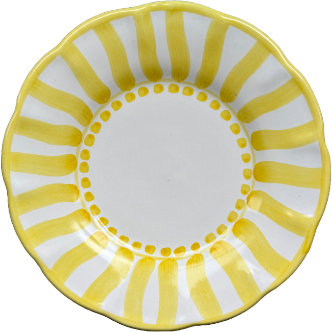 Assiette Sole 16 cm Rayure Jaune