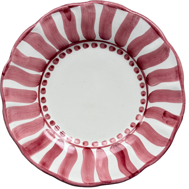 Assiette Sole 16 cm Rayure Bordeaux