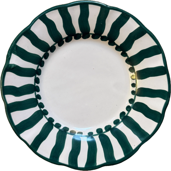 Assiette Sole 16 cm Rayure Verte