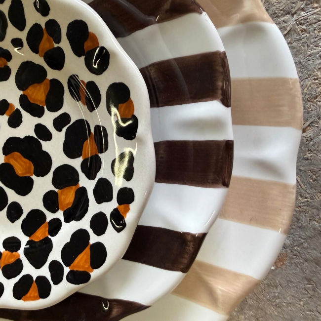 16cm Brown Chocolate Stripe Plate