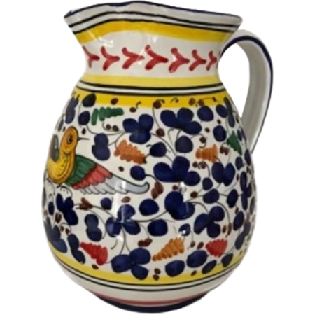 Carafe Oiseau Fleurs Bleu Marine
