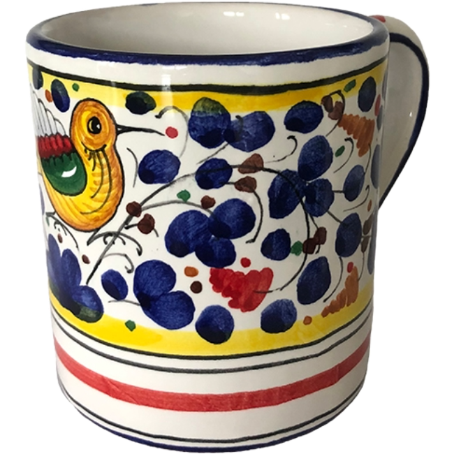 Mug Oiseau Fleurs Bleu Marine