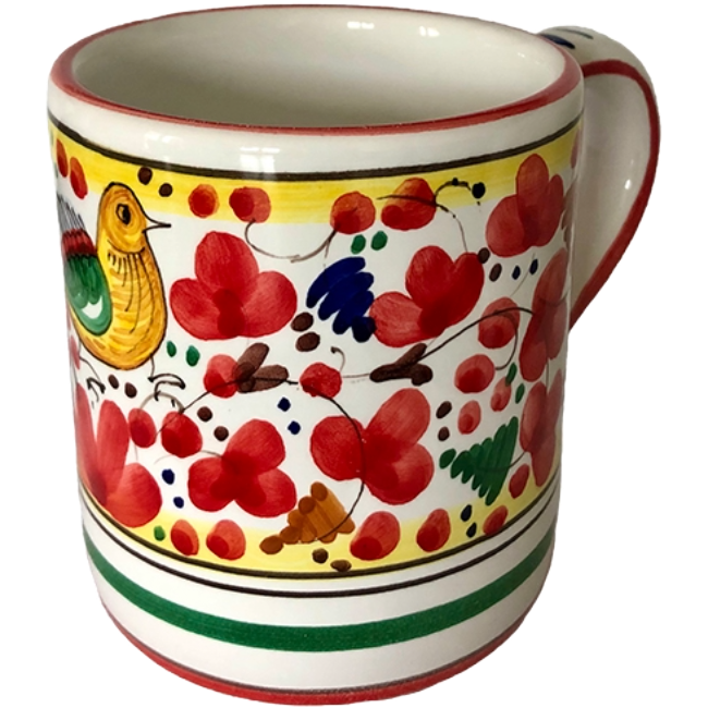 Red Flower Bird Mug