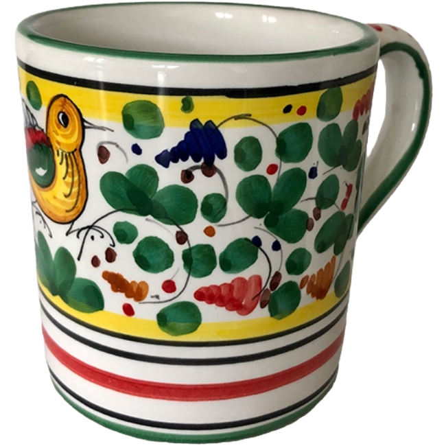 Green Bird Flowers Mug