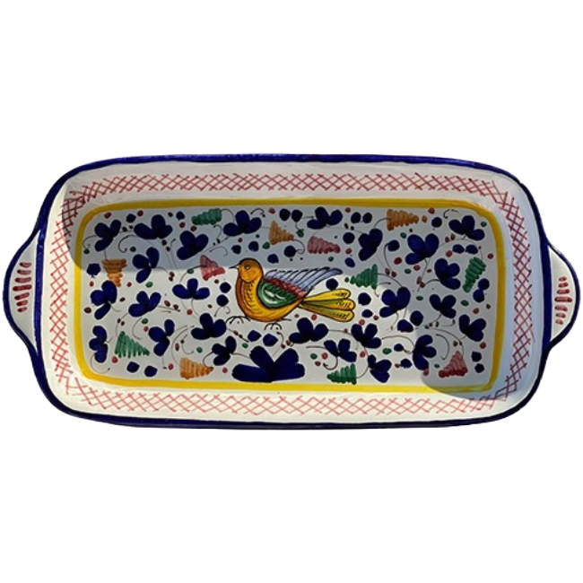 28 cm Plate Bird Flowers Navy Blue
