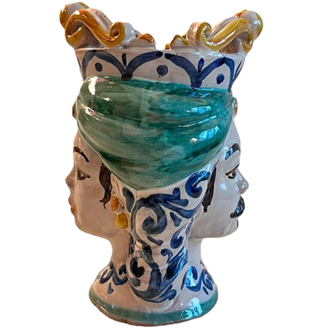 Small vase Woman Man Green