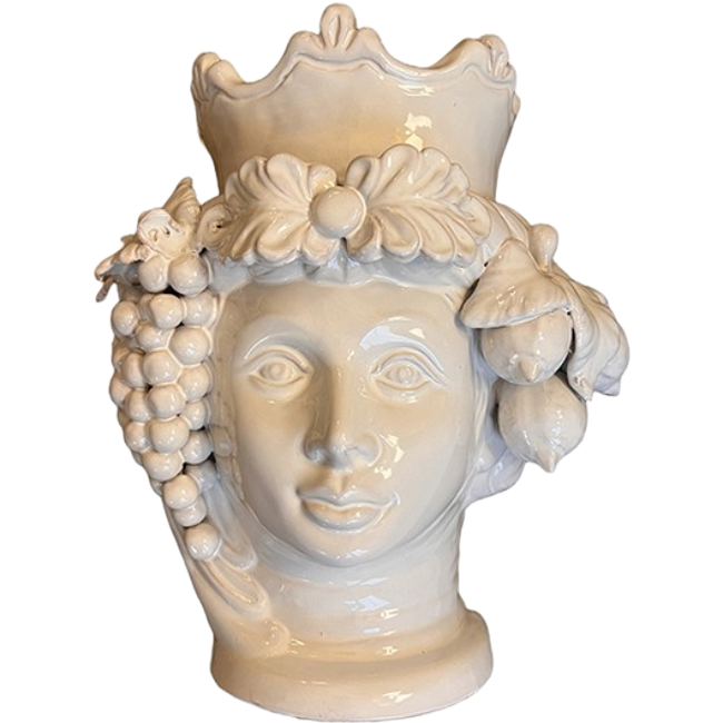 Grand vase Sicilien Femme Frutta Blanc